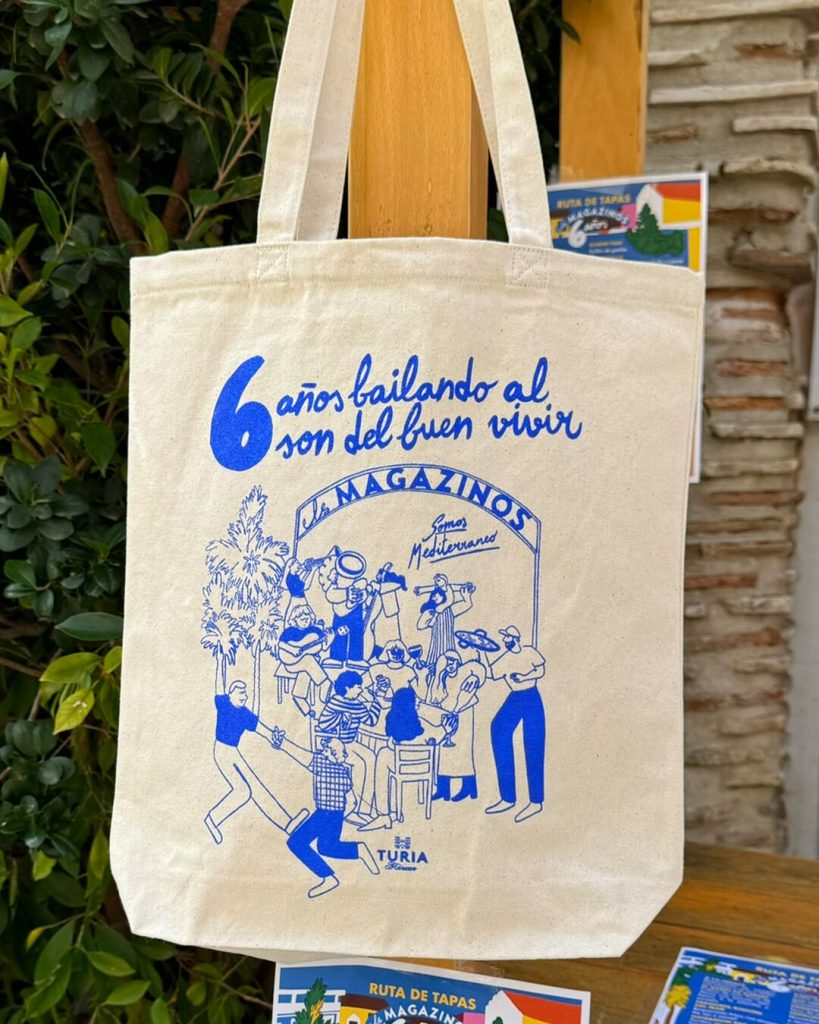 Bolsa de tela serigrafiada a una tinta